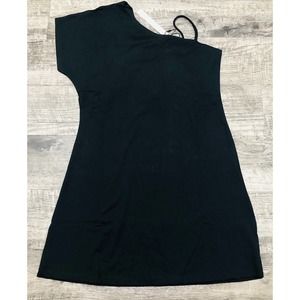 Susana Monaco Black Sz S One Shoulder Mini Dress Chest 32” Lined Revolve A8